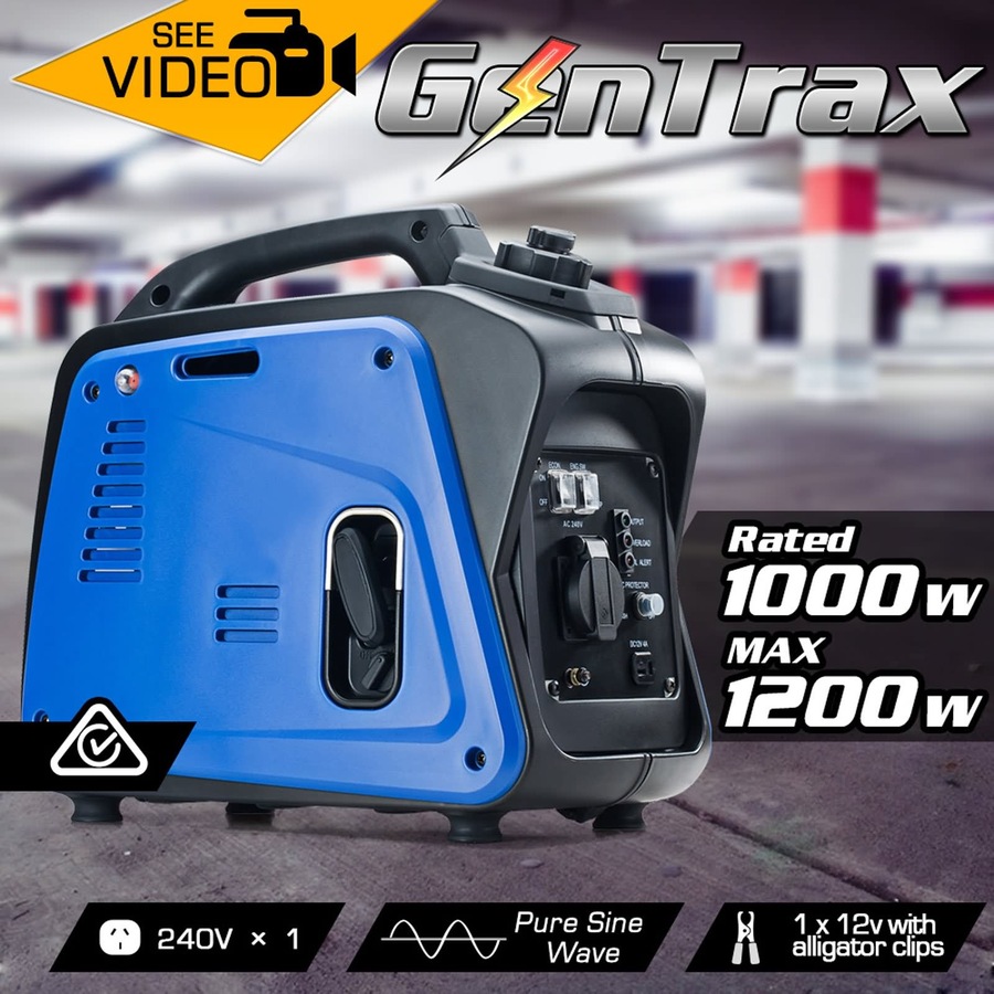 GENTRAX GT1200 Portable Inverter Generator – 1.2KW Pure Sine Wave, Lightweight & Quiet, Perfect for Camping & Emergencies