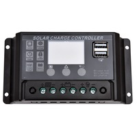 Acemor 12V/24V Solar Panel + Battery Regulator Charge Controller 20A PWM LCD USB