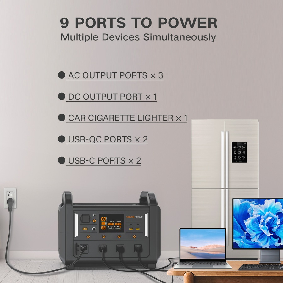 VoltX 3000W Total Portable Power Station Bundle 1800W + 1200W Backup Power
