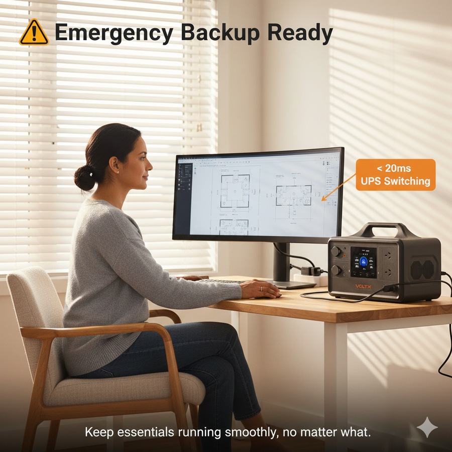 VoltX 3000W Total Portable Power Station Bundle 1800W + 1200W Backup Power