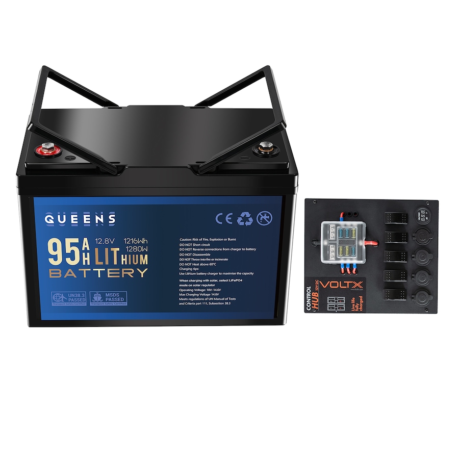 Lithium Control Box Buy QUEENS 12V 1216Wh Lithium Battery + 12V Control Box 2x USB ...