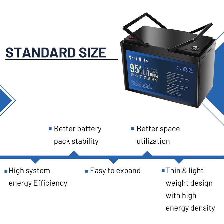 Buy QUEENS 12V 1216Wh Lithium Battery + 12V Control Box 2x USB ...