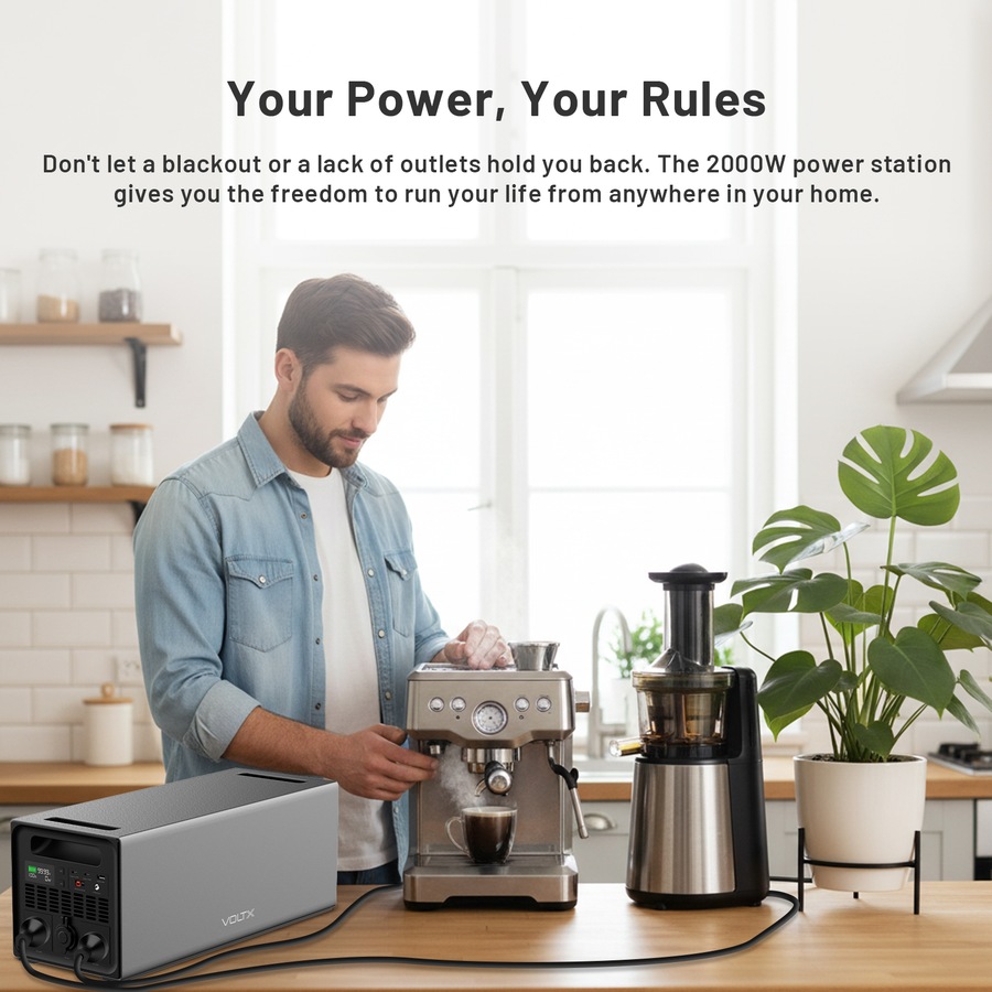 VoltX 2000W Power Station – High-Capacity 1536Wh Portable Energy for Emergencies & Outdoor Adventures