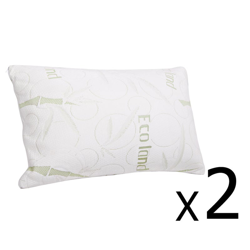 New 2x Contour Memory Foam Viscos-Elastic Pillow With Free Washable Velour Cover 