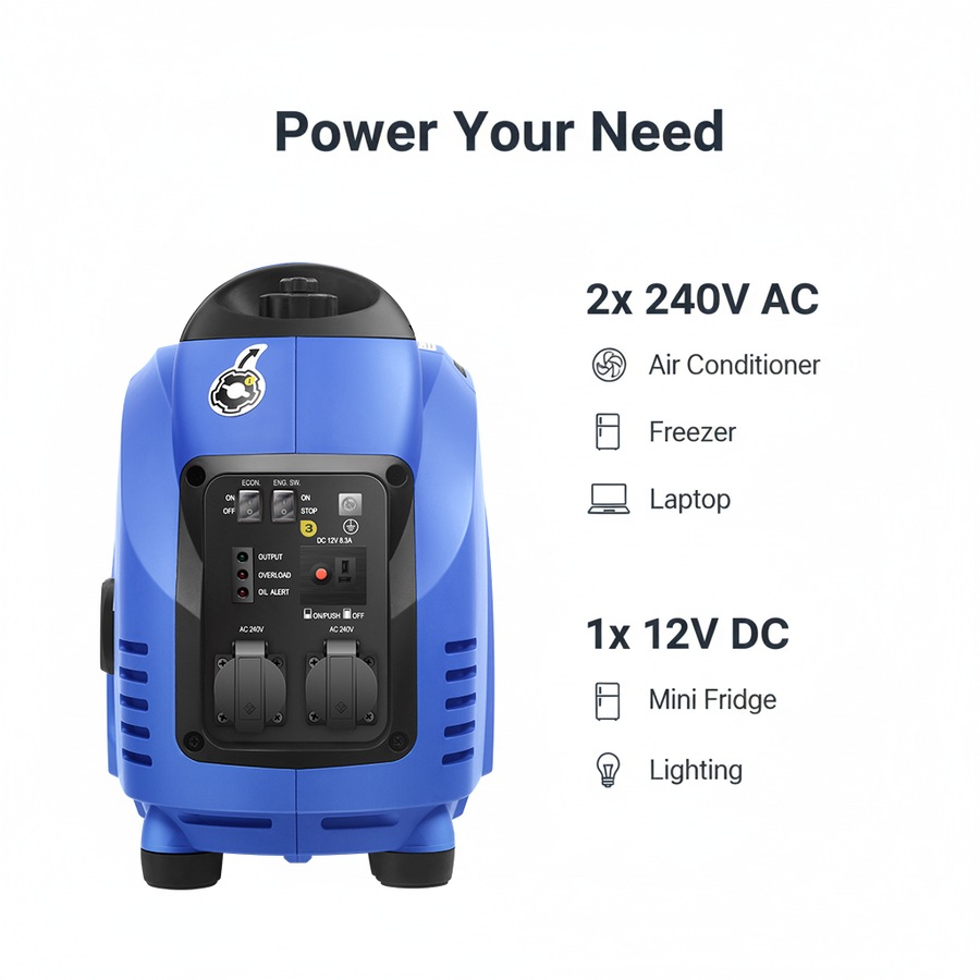 GENTRAX GT3500 3.5KW Flood Prepared Inverter Generator Pure Sine Petrol Camping