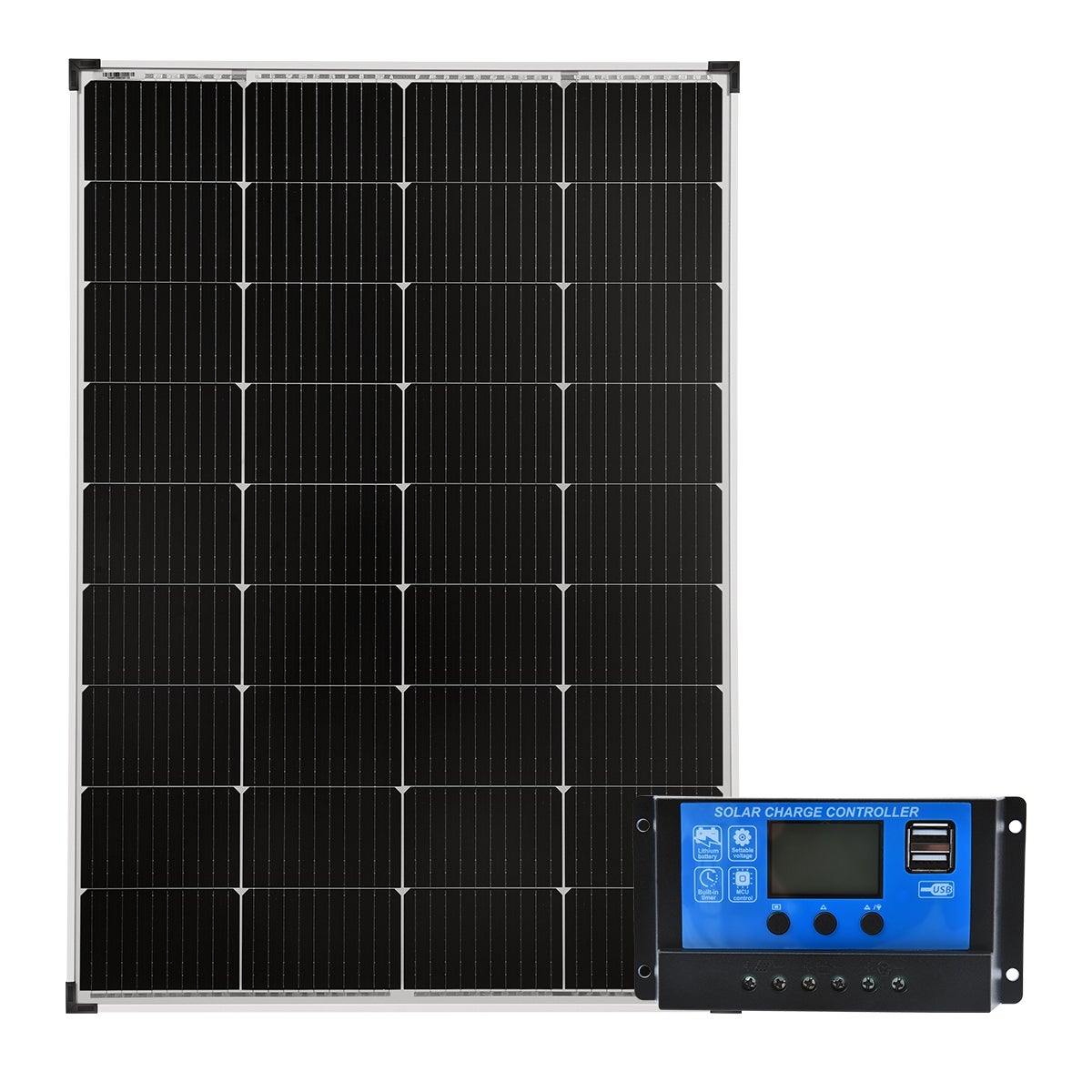 Acemor 12V 350W Solar Panel Kit Mono Fixed Carava 20A Controller Charging USB