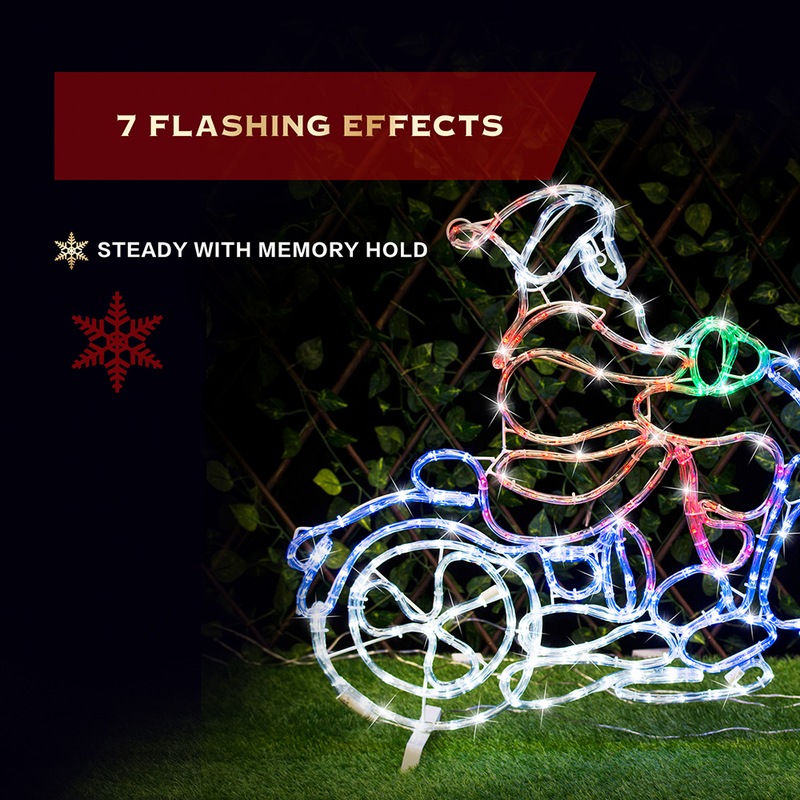 Buy Stockholm Christmas Lights LED Rope Santa Claus Sleigh 4 Reindeers