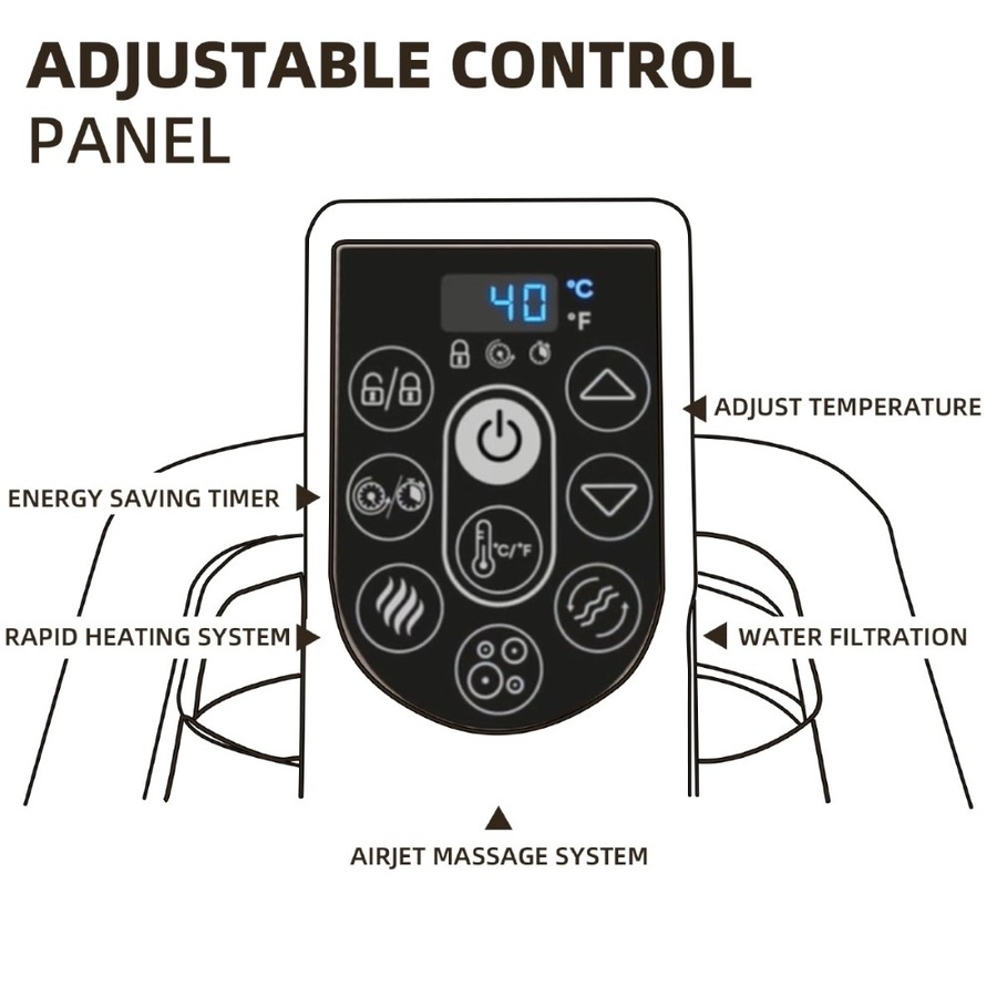 Bestway Lay-Z-Spa Palm Springs 60017 140 Jets 4-6 People 196x71cm Hot Tub Spa Massage