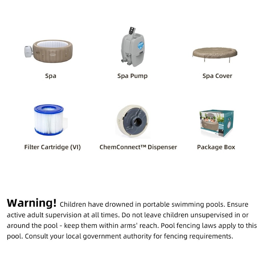 Bestway Lay-Z-Spa Palm Springs 60017 140 Jets 4-6 People 196x71cm Hot Tub Spa Massage