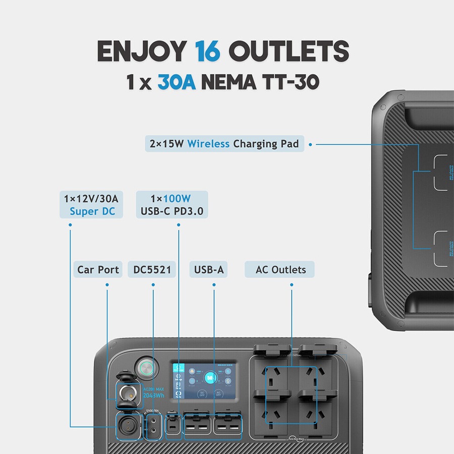 BLUETTI AC200MAX Expandable Power Station 2200W 2048Wh