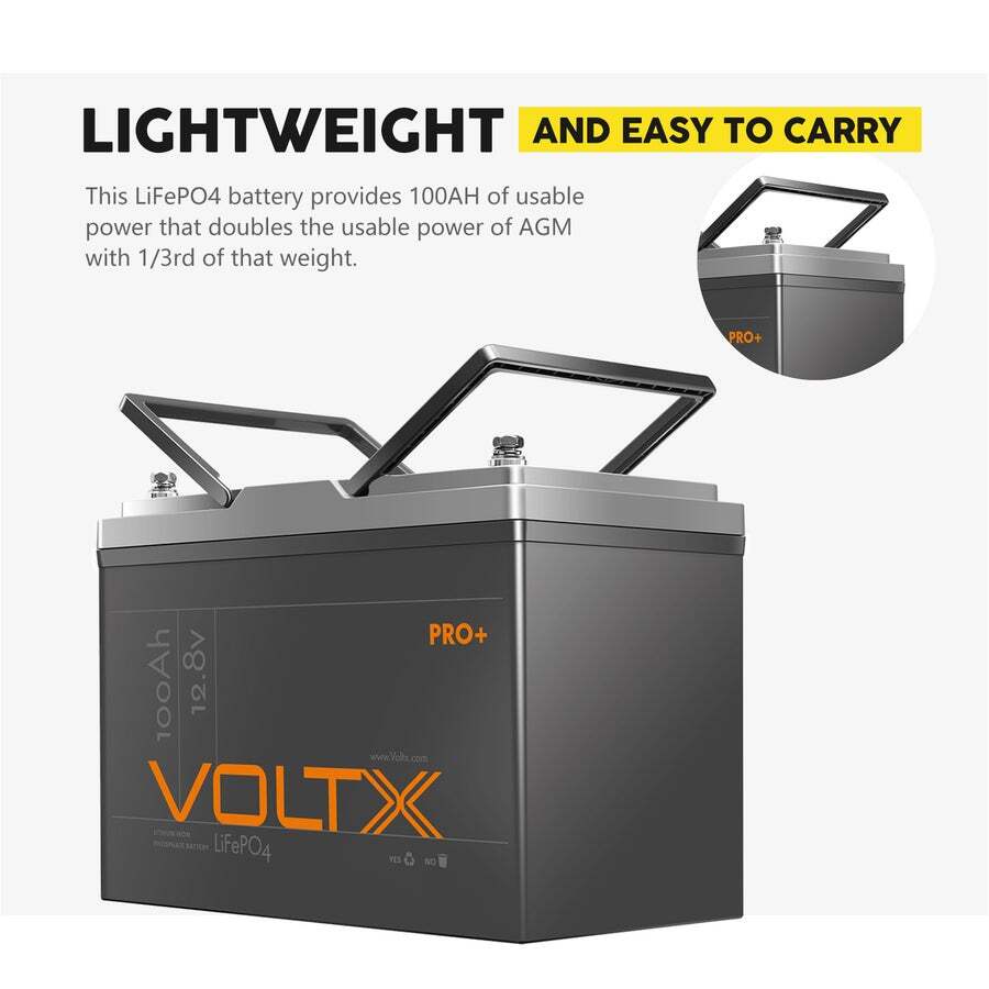 Buy 2x VoltX 12V 100Ah Lithium Battery LiFePO4 Recharge Replace SLA AGM  Camping Power - MyDeal