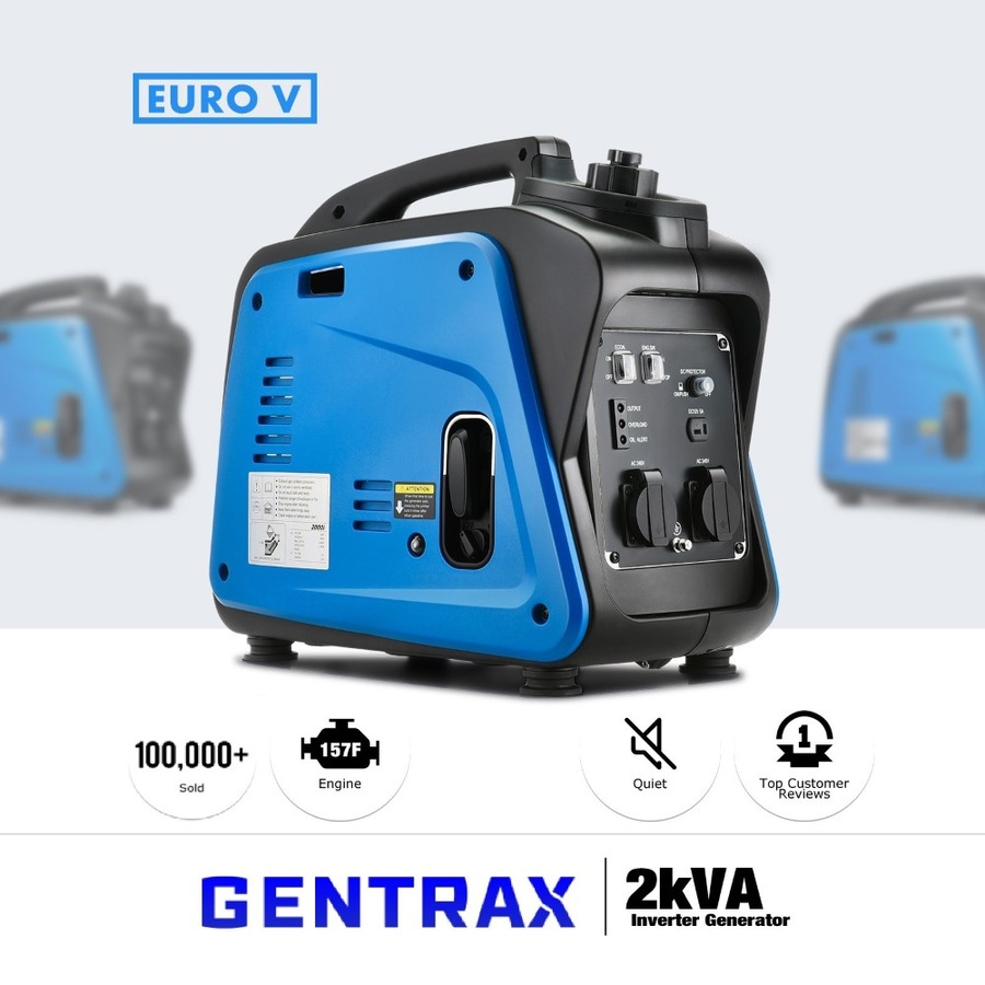 Reliable GENTRAX GT2000 Inverter Generator – 2KW Power, Euro 5 Eco-Friendly, Perfect for Caravan, RV & Outdoor Adventures