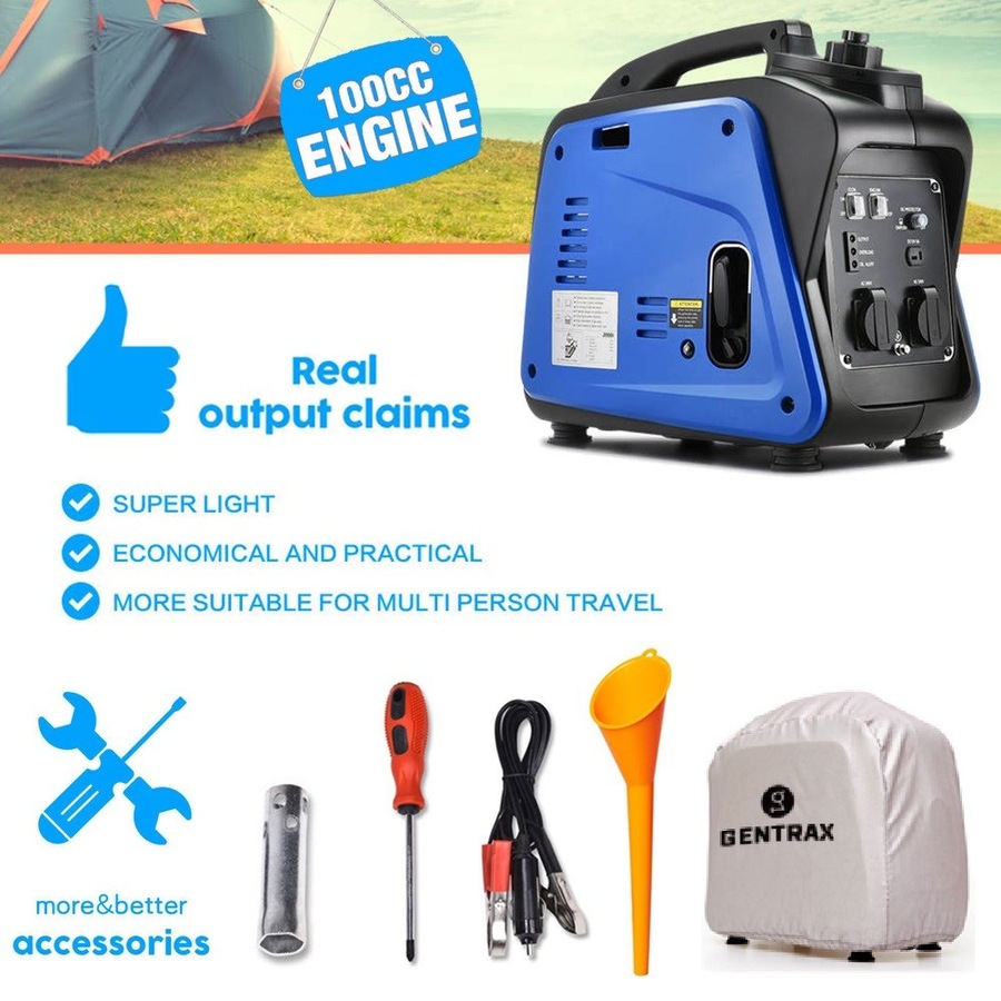 Reliable GENTRAX GT2000 Inverter Generator – 2KW Power, Euro 5 Eco-Friendly, Perfect for Caravan, RV & Outdoor Adventures