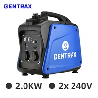 GENTRAX GT2000 Inverter Generator - 2.0KW Max, 1.7KW Rated, 100% Pure Sine Wave, Petrol, Portable for Camping Home