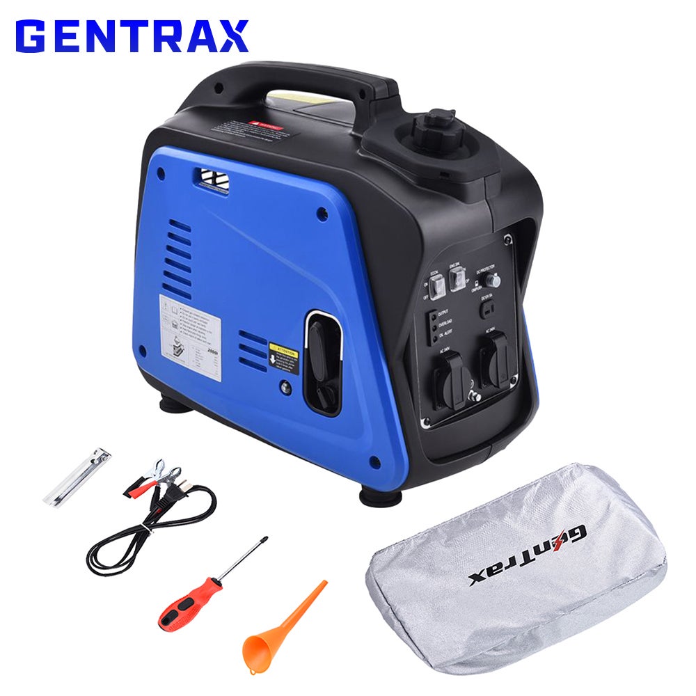 GENTRAX Inverter Generator - 2.0KW Max, 1.7KW Rated, 100% Pure Sine Wave, Petrol, Portable for Camping Home