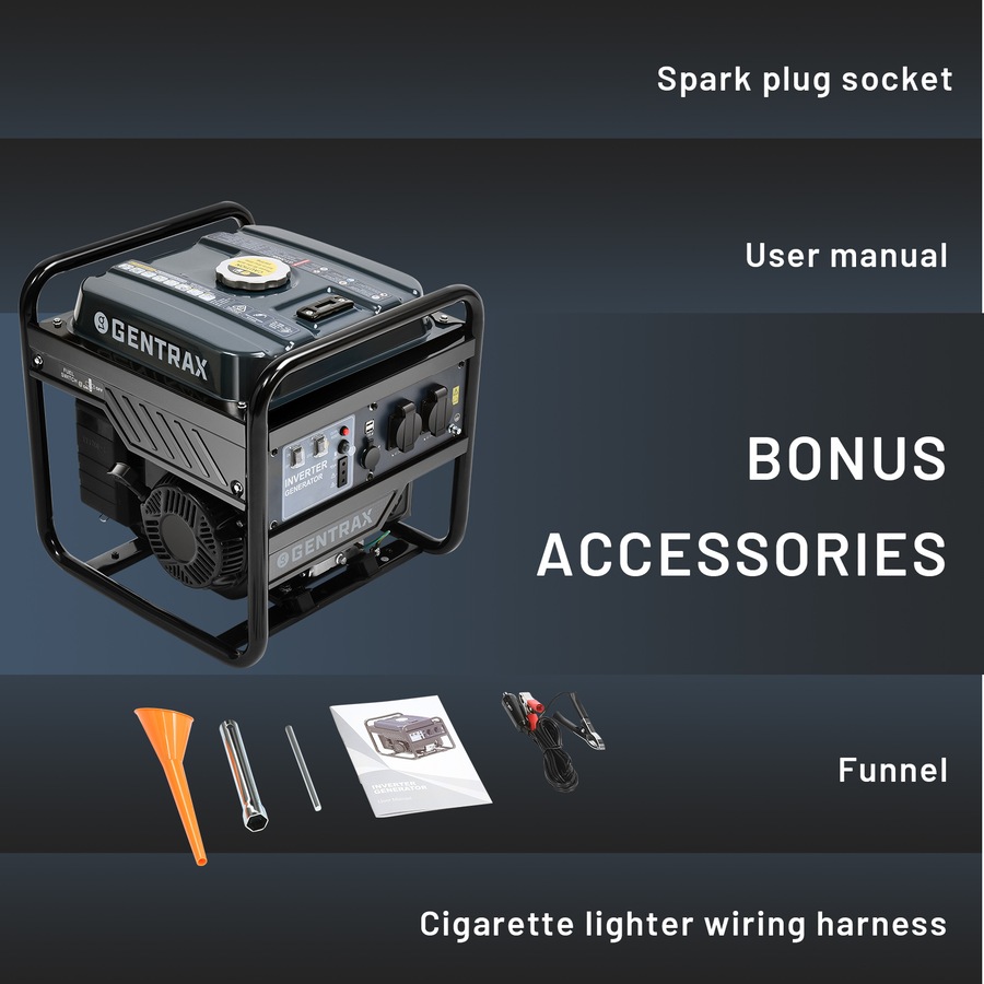 GENTRAX 3.5KW Inverter Generator 12H Runtime at 50% Load
