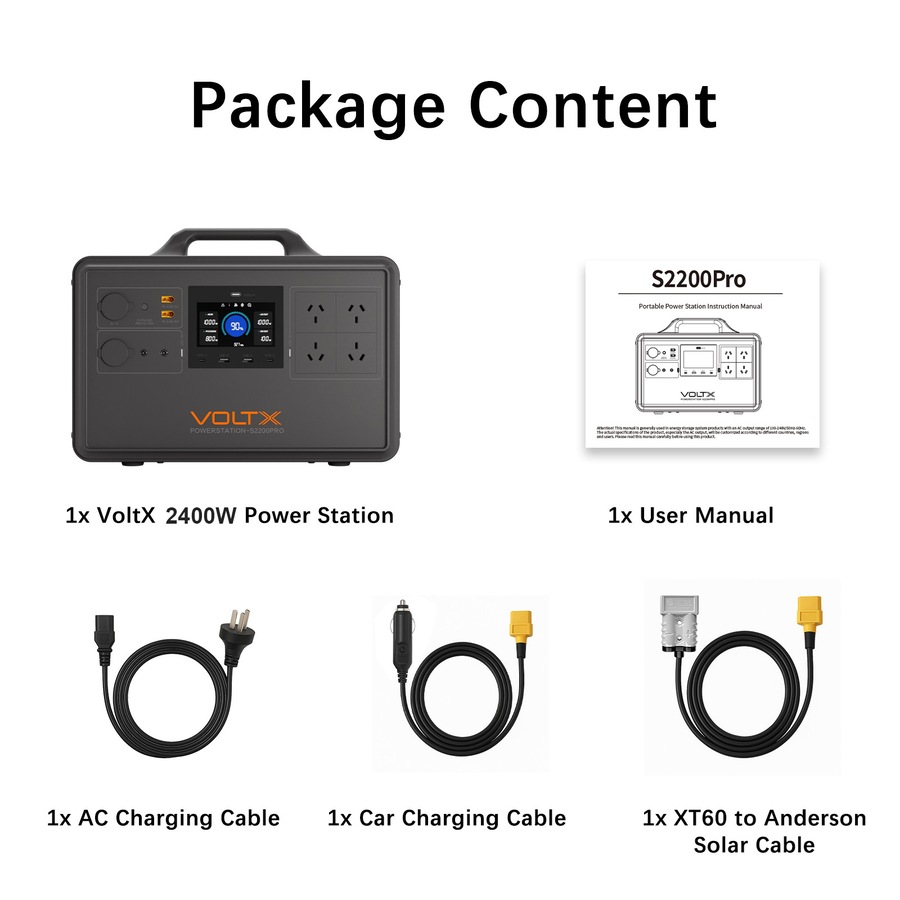 VoltX 3000W Total Portable Power Station Bundle 2400W + 600W Backup Power