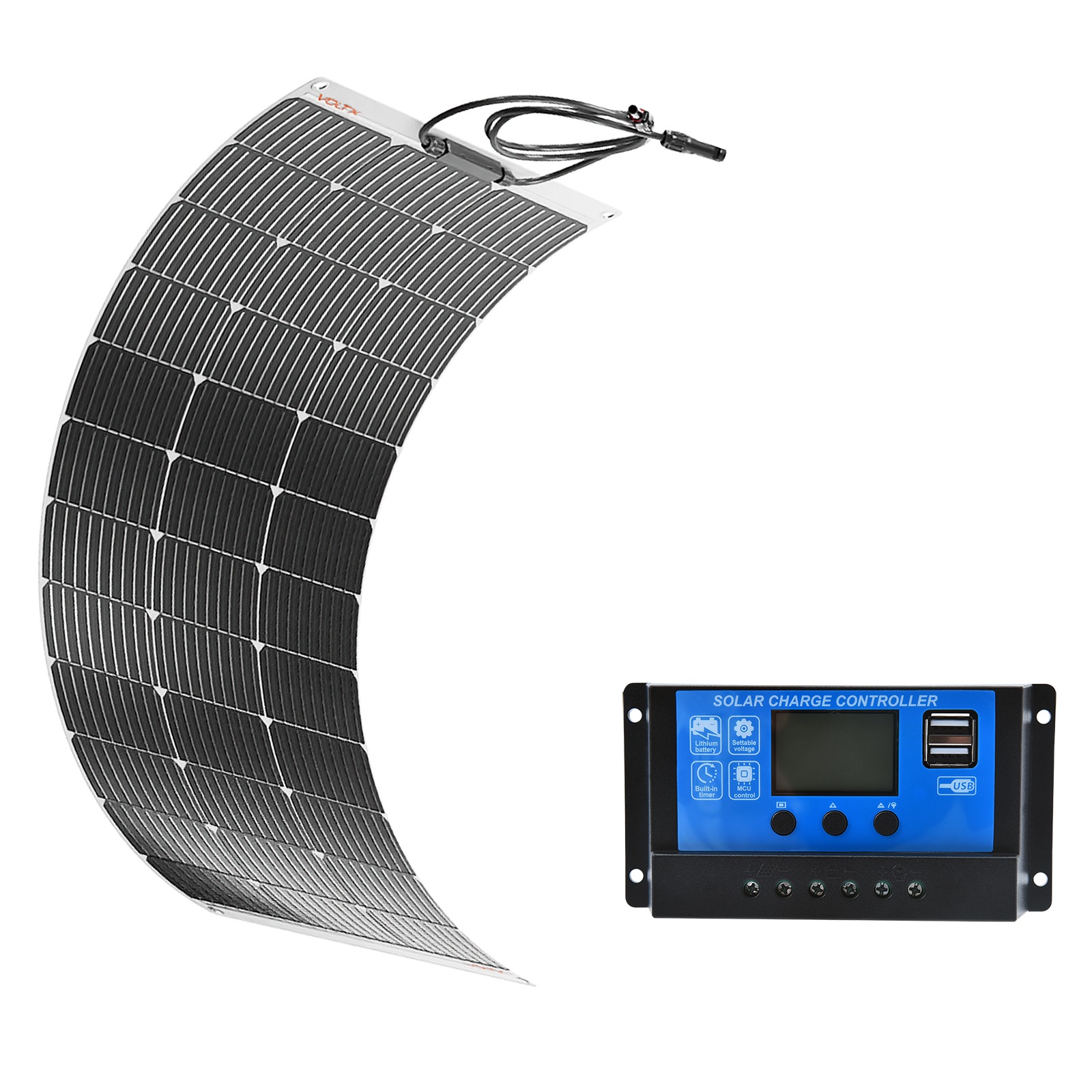 VoltX 100W Solar Panel Flexible + 10A Charge Controller PWM Australia