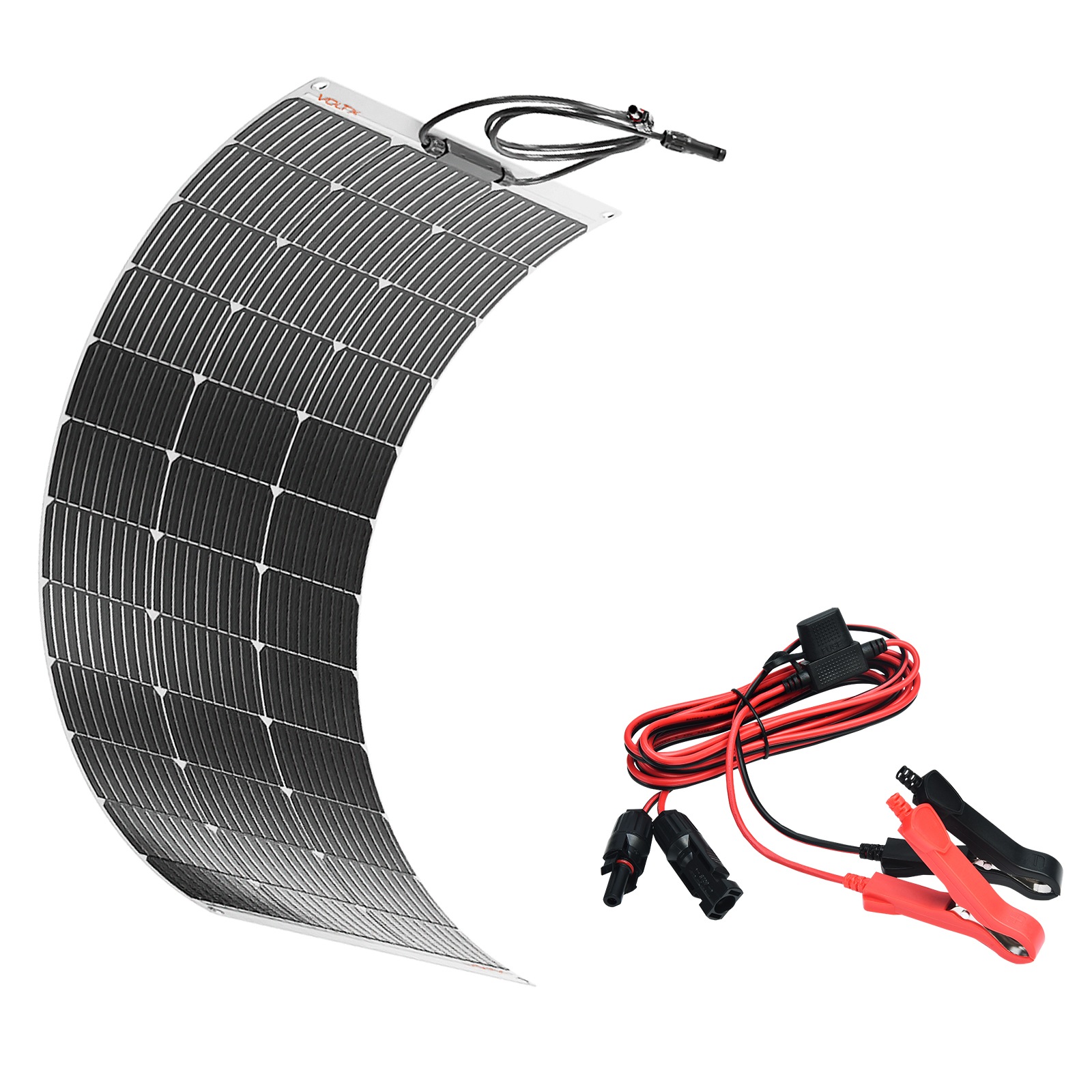 VoltX 100W Solar Panel Flexible + MC4 to Alligator Clip Connector Australia