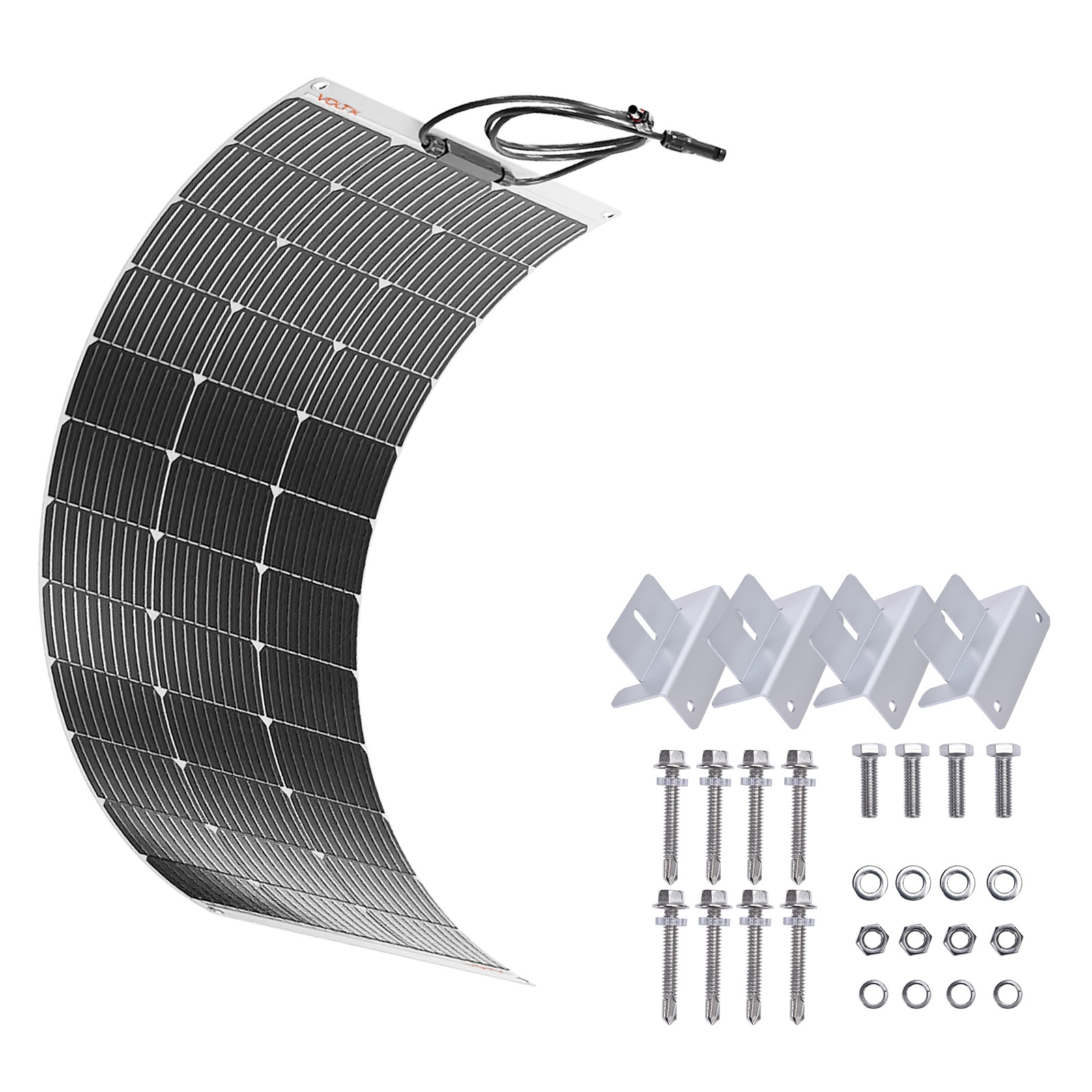 VoltX 100W Solar Panel Flexible + Mounting Z Aluminum Brackets