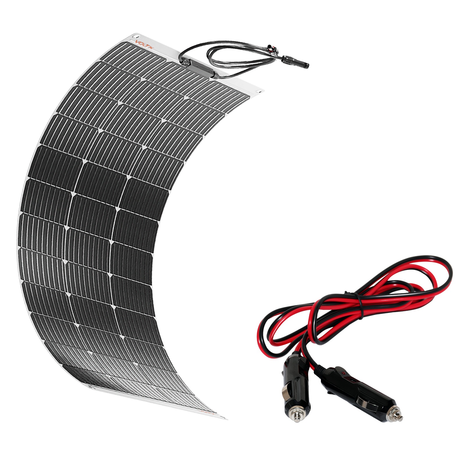 VoltX 100W Solar Panel Flexible + Vehicle Car Cigarette Lighter Plug Socket