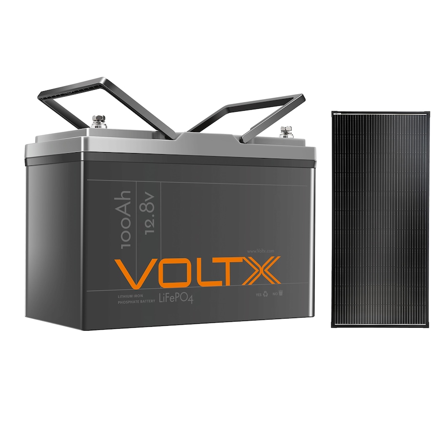 VoltX 12V 100Ah Lithium Battery + 200W Solar Panel