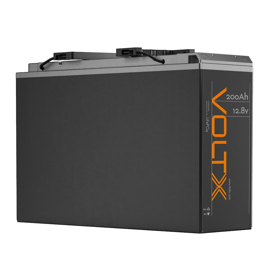 VoltX Slim 12V 200Ah LiFePO4 Lithium Battery 2560Wh — 11cm Ultra Thin, 4000+ Cycles, 150A BMS, Deep Cycle for RV, Caravan & Off-Grid, 5-Year Warranty