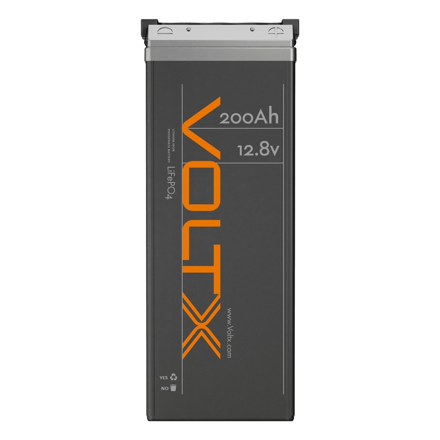 VoltX Slim 12V 200Ah LiFePO4 Lithium Battery 2560Wh — 11cm Ultra Thin, 4000+ Cycles, 150A BMS, Deep Cycle for RV, Caravan & Off-Grid, 5-Year Warranty