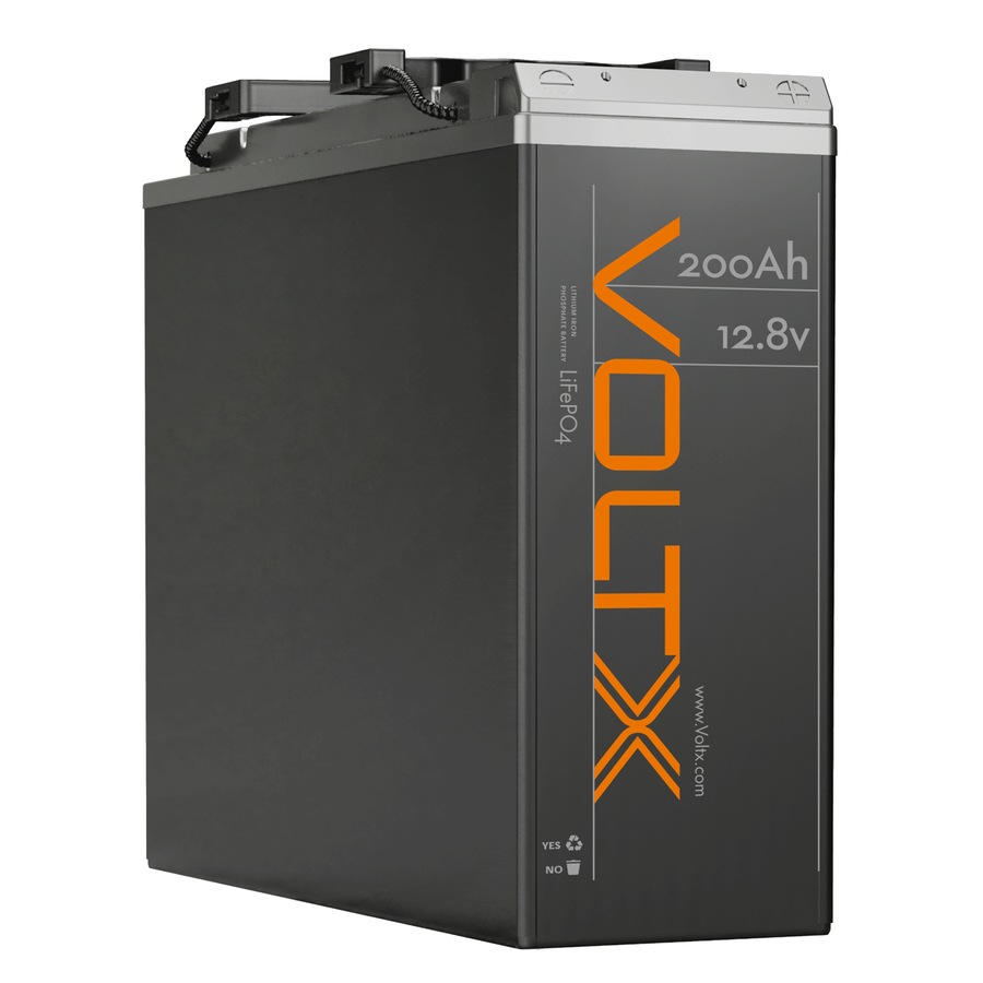 VoltX Slim 12V 200Ah LiFePO4 Lithium Battery 2560Wh — 11cm Ultra Thin, 4000+ Cycles, 150A BMS, Deep Cycle for RV, Caravan & Off-Grid, 5-Year Warranty