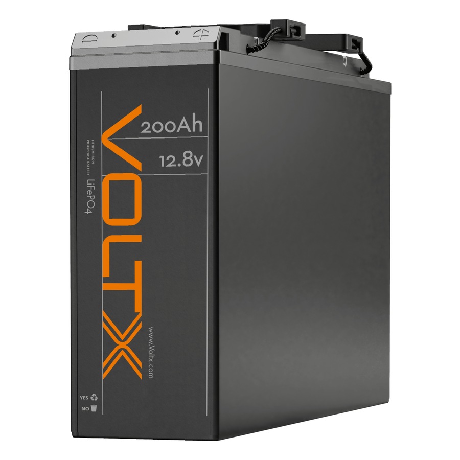 VoltX Slim 12V 200Ah LiFePO4 Lithium Battery 2560Wh — 11cm Ultra Thin, 4000+ Cycles, 150A BMS, Deep Cycle for RV, Caravan & Off-Grid, 5-Year Warranty