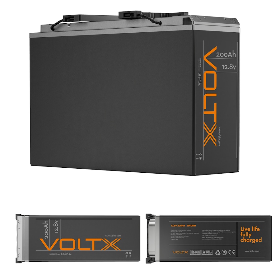 VoltX Slim 12V 200Ah Lithium Battery 2560Wh Camping Caravan RV