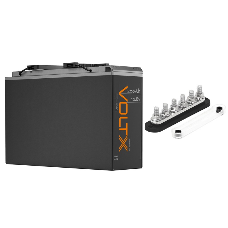Buy VoltX 12V 200Ah Slim Lithium Battery + Bus Bar M8 Power ...