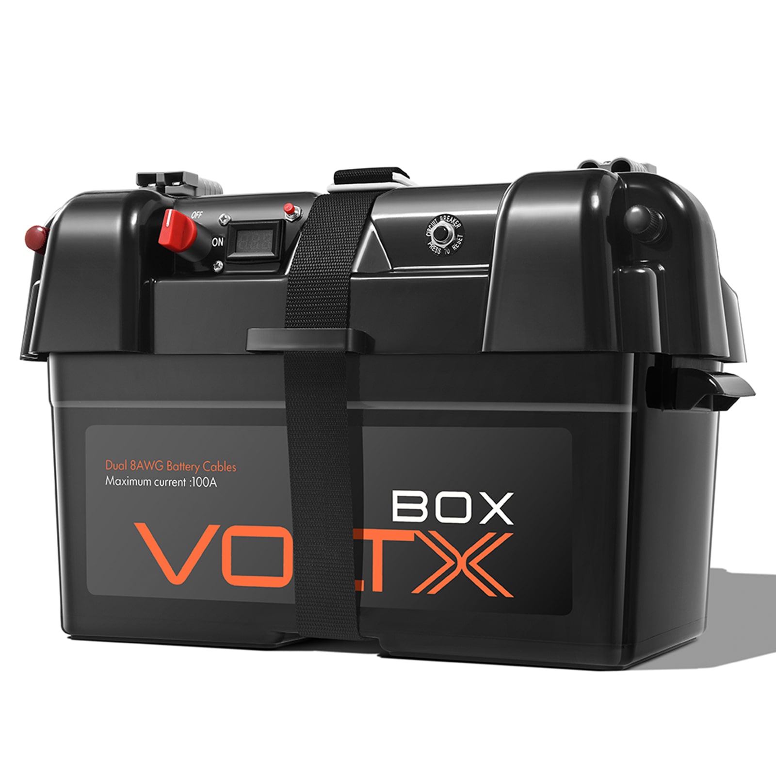 VoltX 12V Lithium Battery Box 2 x USB Portable Deep Cycle Camping Cig