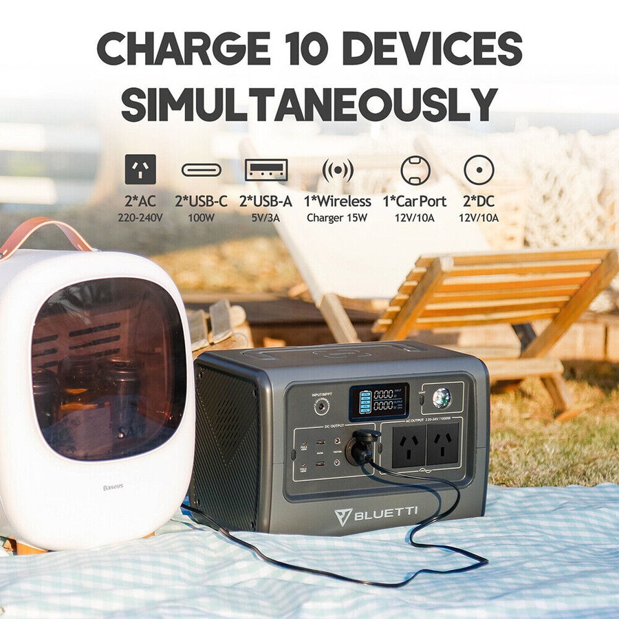 BLUETTI EB70 Portable Power Station, 1000W/716Wh LiFePO4 Battery, Support Wireless Charging, Solar Generator