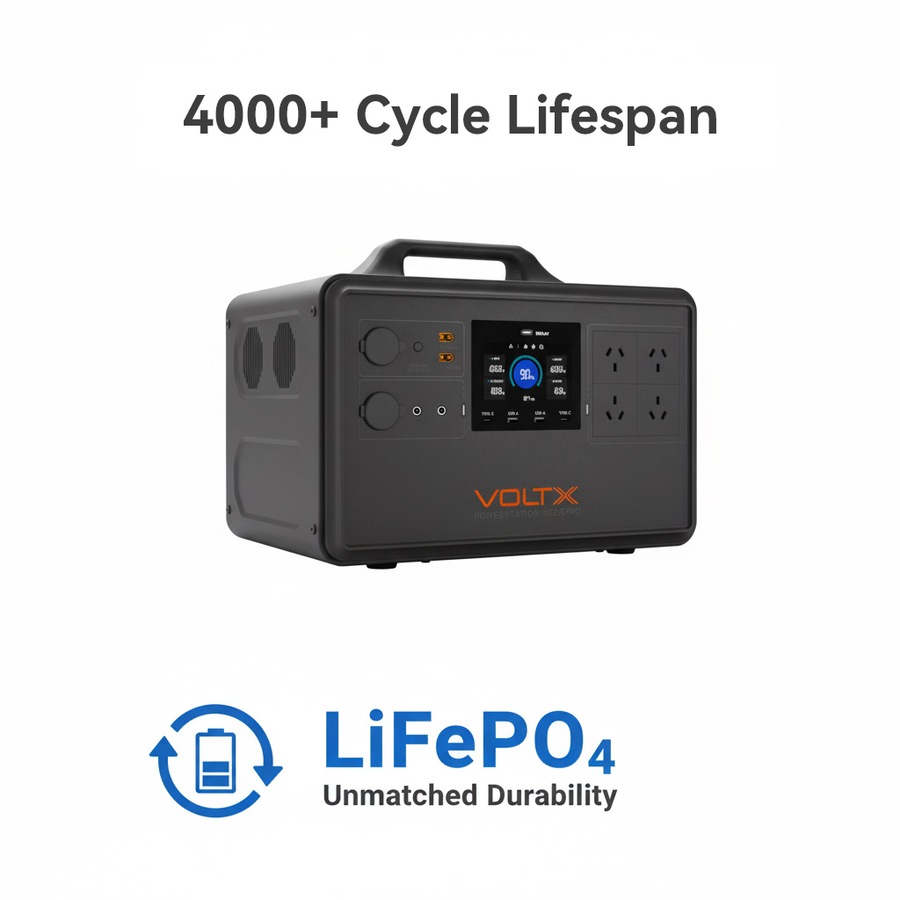 VoltX S2200Pro 2400W 2240Wh Fast-Charge Power Station – 1.25h Recharge, 11 Outputs, LiFePO4 Backup Power