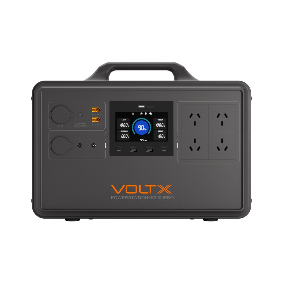 VoltX S2200Pro 2400W 2240Wh Fast-Charge Power Station – 1.25h Recharge, 11 Outputs, LiFePO4 Backup Power