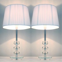 2x Modern Designer Bedside Lamps - White Shades
