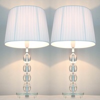 2x Modern Designer Table Lamps - White Shades