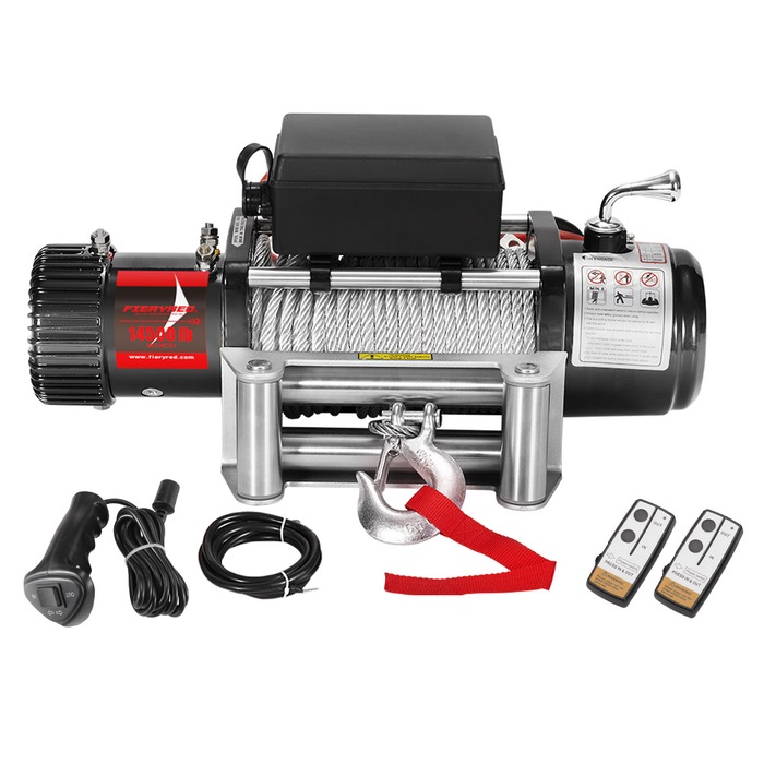 FIERYRED 5500LBS/2495KGS Electric Winch 12V Synthetic Rope Wireless ...