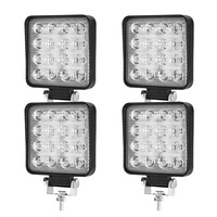 LIGHTFOX 4x Philips Square LED Work Light Flood Lamp OffRoad 4x4 Reverse