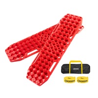 BUNKER INDUST Pair Recovery Tracks with Jack Base Sand Track Red 10T 4WD Car Accessories 4x4
