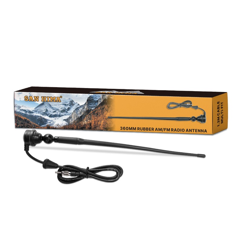 SAN HIMA Uhf Radio Antenna Black Rubber Duck AM/FM With Cable Suits 4X4