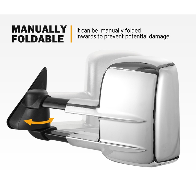 SAN HIMA Pair Extendable Towing Mirrors Nissan Patrol GU Y61 19972016