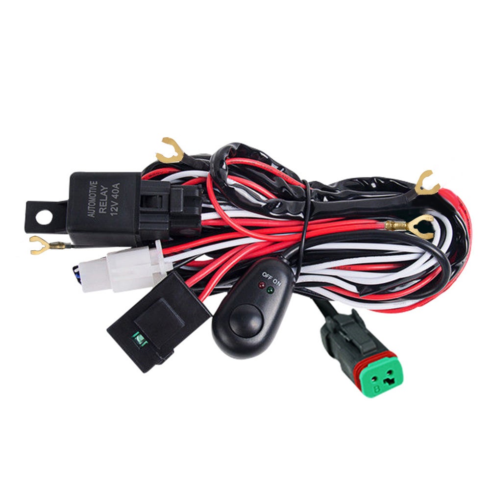 LIGHTFOX DT Wiring Loom Harness Kit Fuse Relay Switch LED Work Driving Light Bar