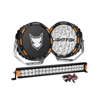 LIGHTFOX OSRAM 9" LED Driving Lights + 20" Dual Row LED Light Bar + Wiring Kit