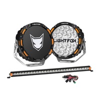 LIGHTFOX OSRAM 9" LED Driving Lights + 28" Single Row LED Light Bar + Wiring Kit
