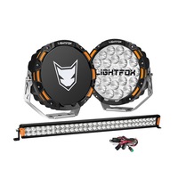 LIGHTFOX OSRAM 9" LED Driving Lights + 30" Dual Row LED Light Bar + Wiring Kit