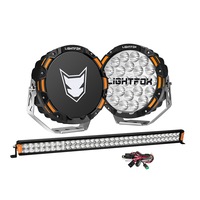 LIGHTFOX OSRAM 9" LED Driving Lights + 40" Dual Row LED Light Bar + Wiring Kit