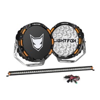 LIGHTFOX OSRAM 9" LED Driving Lights + 40" Single Row LED Light Bar + Wiring Kit