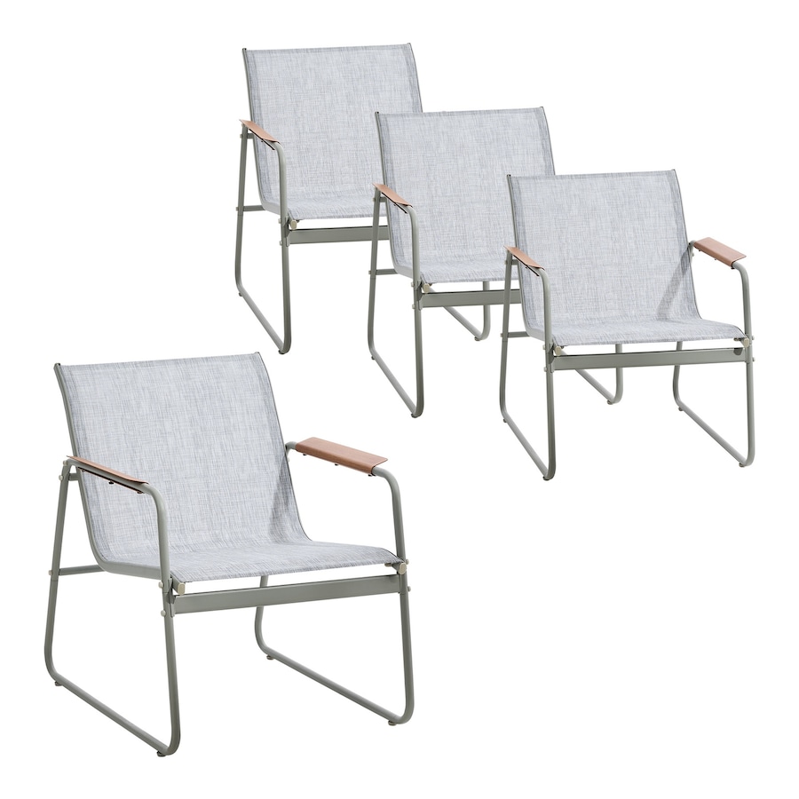 Livsip 4PCS Outdoor Armchair Patio Chairs Textilene Garden Furniture